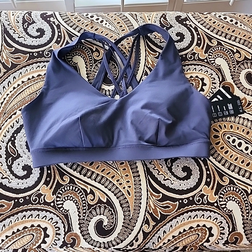 Ideology Women's Strappy Crisscross Gray Sports Bra - 1X
